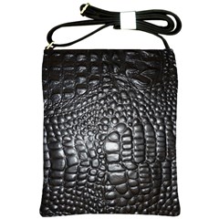 Black Alligator Leather Shoulder Sling Bags