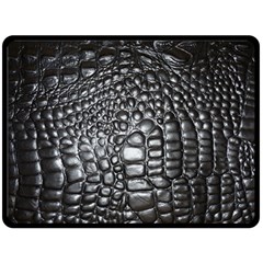 Black Alligator Leather Fleece Blanket (large)  by Amaryn4rt