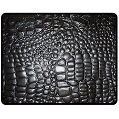 Black Alligator Leather Fleece Blanket (medium) 