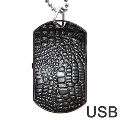 Black Alligator Leather Dog Tag Usb Flash (one Side) by Amaryn4rt