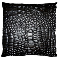 Black Alligator Leather Large Cushion Case (two Sides) by Amaryn4rt