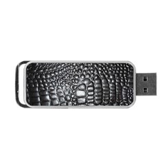 Black Alligator Leather Portable Usb Flash (one Side) by Amaryn4rt