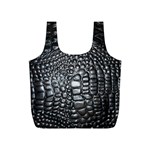 Black Alligator Leather Full Print Recycle Bags (S)  Front