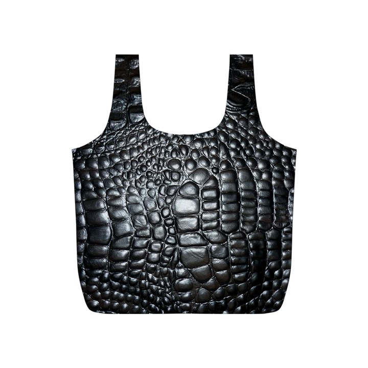 Black Alligator Leather Full Print Recycle Bags (S) 