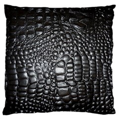 Black Alligator Leather Standard Flano Cushion Case (one Side) by Amaryn4rt