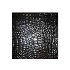 Black Alligator Leather Satin Bandana Scarf by Amaryn4rt