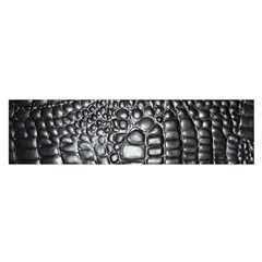 Black Alligator Leather Satin Scarf (oblong)