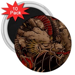 Chinese Dragon 3  Magnets (10 Pack) 