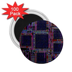 Technology Circuit Board Layout Pattern 2 25  Magnets (100 Pack)  by Amaryn4rt