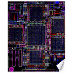 Technology Circuit Board Layout Pattern Canvas 11  X 14   by Amaryn4rt