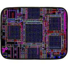 Technology Circuit Board Layout Pattern Fleece Blanket (mini) by Amaryn4rt