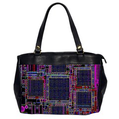 Technology Circuit Board Layout Pattern Office Handbags (2 Sides)  by Amaryn4rt