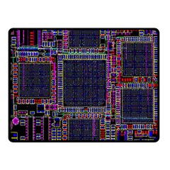 Technology Circuit Board Layout Pattern Fleece Blanket (small) by Amaryn4rt