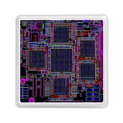 Technology Circuit Board Layout Pattern Memory Card Reader (square)  by Amaryn4rt