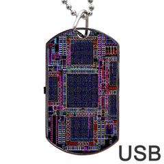 Technology Circuit Board Layout Pattern Dog Tag Usb Flash (one Side)