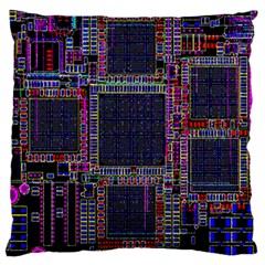 Technology Circuit Board Layout Pattern Large Cushion Case (one Side) by Amaryn4rt