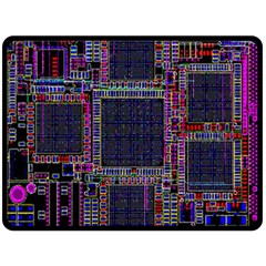 Technology Circuit Board Layout Pattern Double Sided Fleece Blanket (large)  by Amaryn4rt