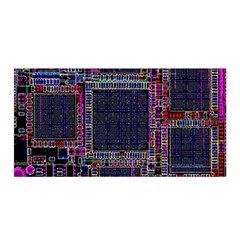 Technology Circuit Board Layout Pattern Satin Wrap by Amaryn4rt