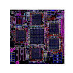 Technology Circuit Board Layout Pattern Small Satin Scarf (square)