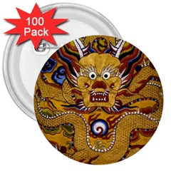 Chinese Dragon Pattern 3  Buttons (100 Pack) 