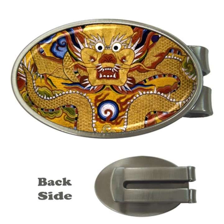 Chinese Dragon Pattern Money Clips (Oval) 