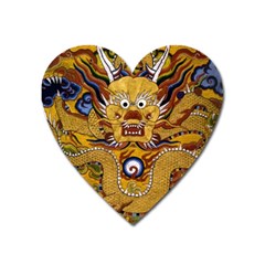 Chinese Dragon Pattern Heart Magnet by Amaryn4rt