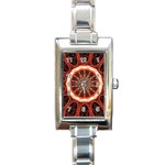 Circle Pattern Rectangle Italian Charm Watch Front