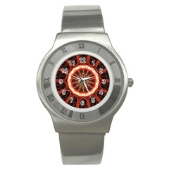 Circle Pattern Stainless Steel Watch by Amaryn4rt