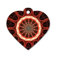 Circle Pattern Dog Tag Heart (one Side) by Amaryn4rt