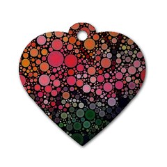 Circle Abstract Dog Tag Heart (one Side) by Amaryn4rt