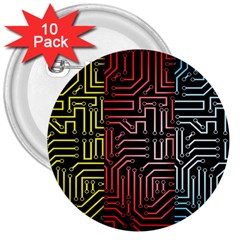 Circuit Board Seamless Patterns Set 3  Buttons (10 Pack) 