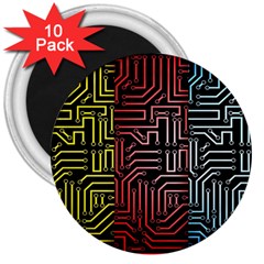 Circuit Board Seamless Patterns Set 3  Magnets (10 Pack) 