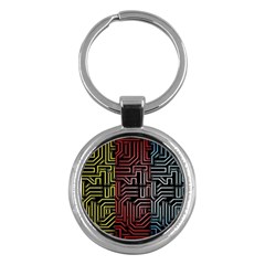 Circuit Board Seamless Patterns Set Key Chains (round)  by Amaryn4rt