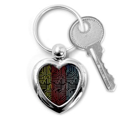 Circuit Board Seamless Patterns Set Key Chains (heart)  by Amaryn4rt