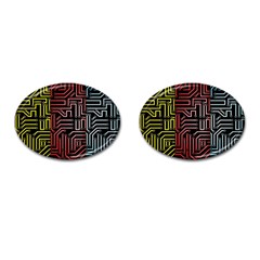 Circuit Board Seamless Patterns Set Cufflinks (oval) by Amaryn4rt