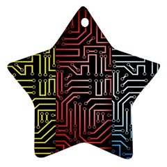 Circuit Board Seamless Patterns Set Star Ornament (two Sides) by Amaryn4rt