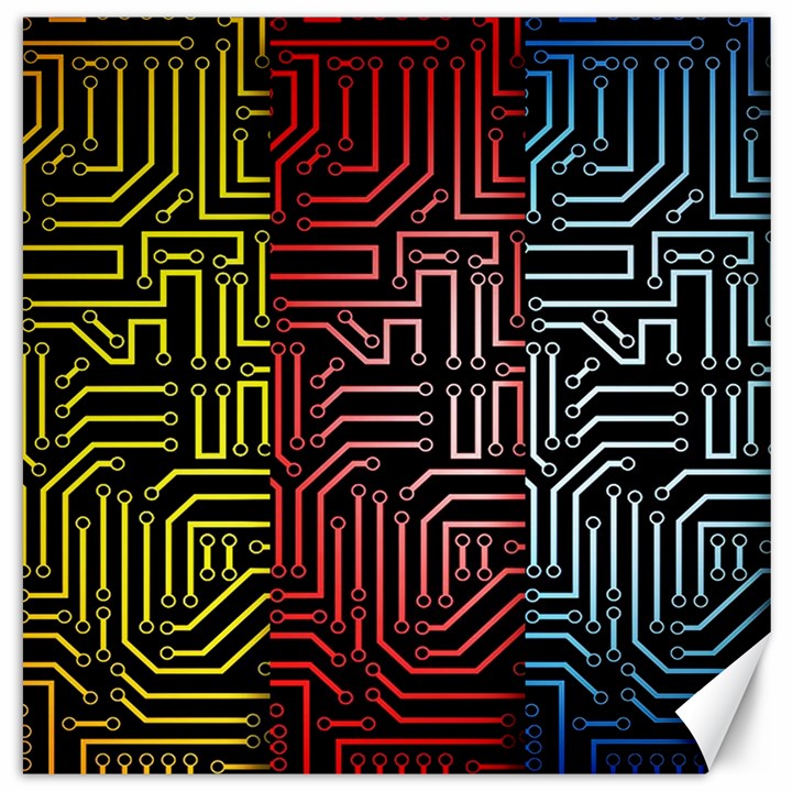 Circuit Board Seamless Patterns Set Canvas 16  x 16  