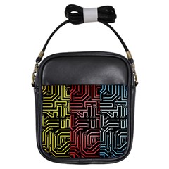 Circuit Board Seamless Patterns Set Girls Sling Bags