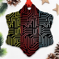 Circuit Board Seamless Patterns Set Ornament (snowflake)