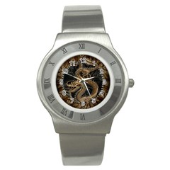 Dragon Pentagram Stainless Steel Watch by Amaryn4rt