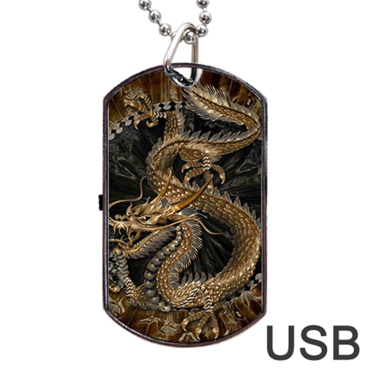 Dragon Pentagram Dog Tag USB Flash (Two Sides)