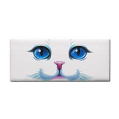 Cute White Cat Blue Eyes Face Cosmetic Storage Cases by Amaryn4rt