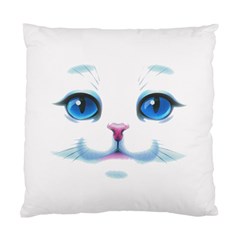 Cute White Cat Blue Eyes Face Standard Cushion Case (one Side) by Amaryn4rt