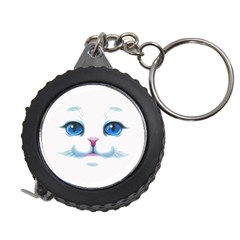 Cute White Cat Blue Eyes Face Measuring Tapes by Amaryn4rt