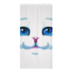 Cute White Cat Blue Eyes Face Shower Curtain 36  X 72  (stall)  by Amaryn4rt