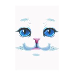 Cute White Cat Blue Eyes Face Shower Curtain 48  X 72  (small)  by Amaryn4rt