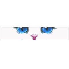 Cute White Cat Blue Eyes Face Flano Scarf (large) by Amaryn4rt