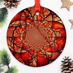 Dreamcatcher Stained Glass Round Ornament (two Sides) by Amaryn4rt