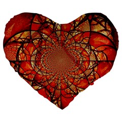 Dreamcatcher Stained Glass Large 19  Premium Heart Shape Cushions by Amaryn4rt