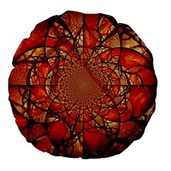 Dreamcatcher Stained Glass Large 18  Premium Flano Round Cushions by Amaryn4rt